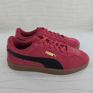 Puma Youth Club II Era Red Suede Black Casual Shoes 398886-17 Size 5.5 NEW